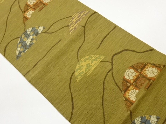 JAPANESE FUKURO OBI / WOVEN FLOWER ARABESQUE